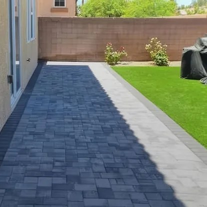 Autumn paver renovation underway in a Las Vegas yard