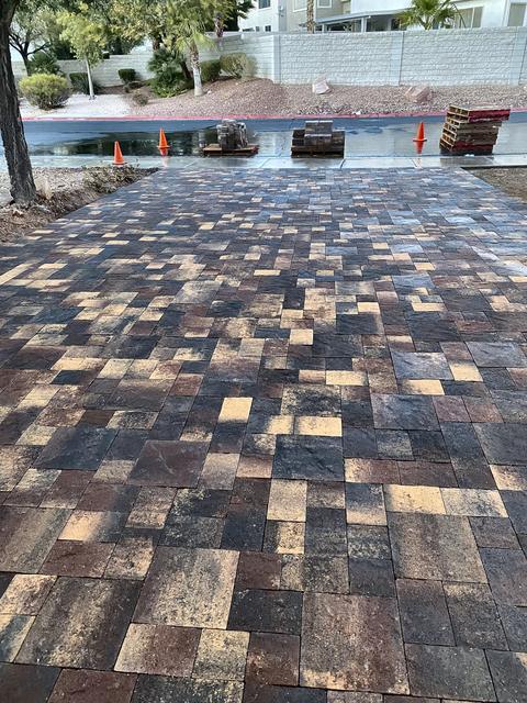 Brown blend paver patio, a Unique Pavers job in Las Vegas Valley