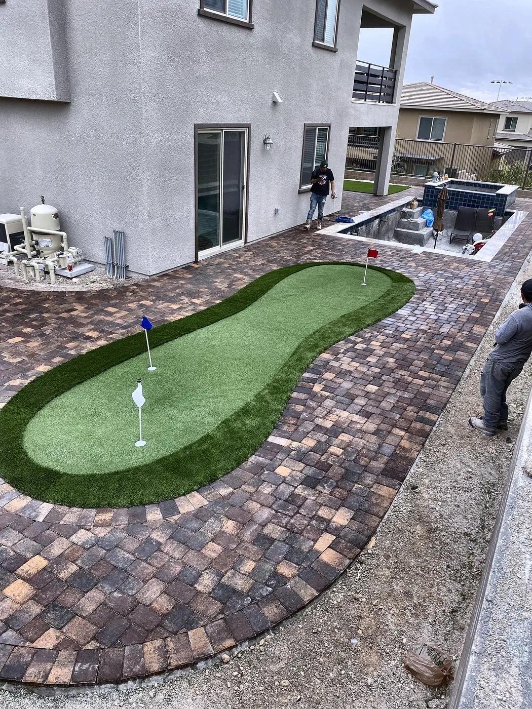 Backyard putting green, a Unique Pavers job in the Las Vegas valley