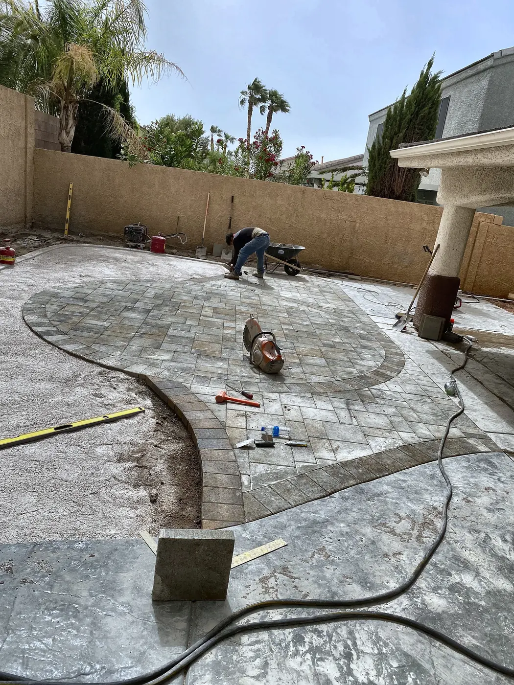 Cutting the curve, a Unique Pavers job in the Las Vegas valley