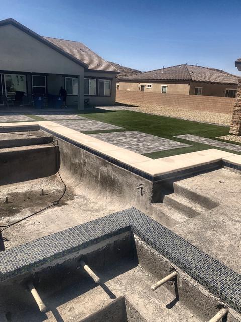Spa shell and pavers, a Unique Pavers job in Las Vegas Valley