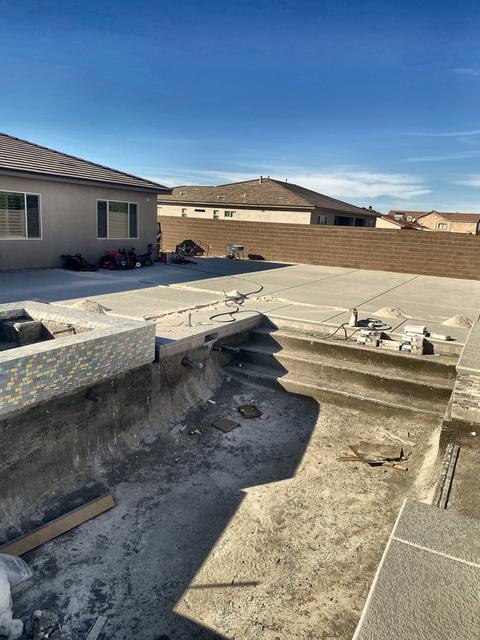 Pool deck before the stone, a Unique Pavers job in Las Vegas Valley