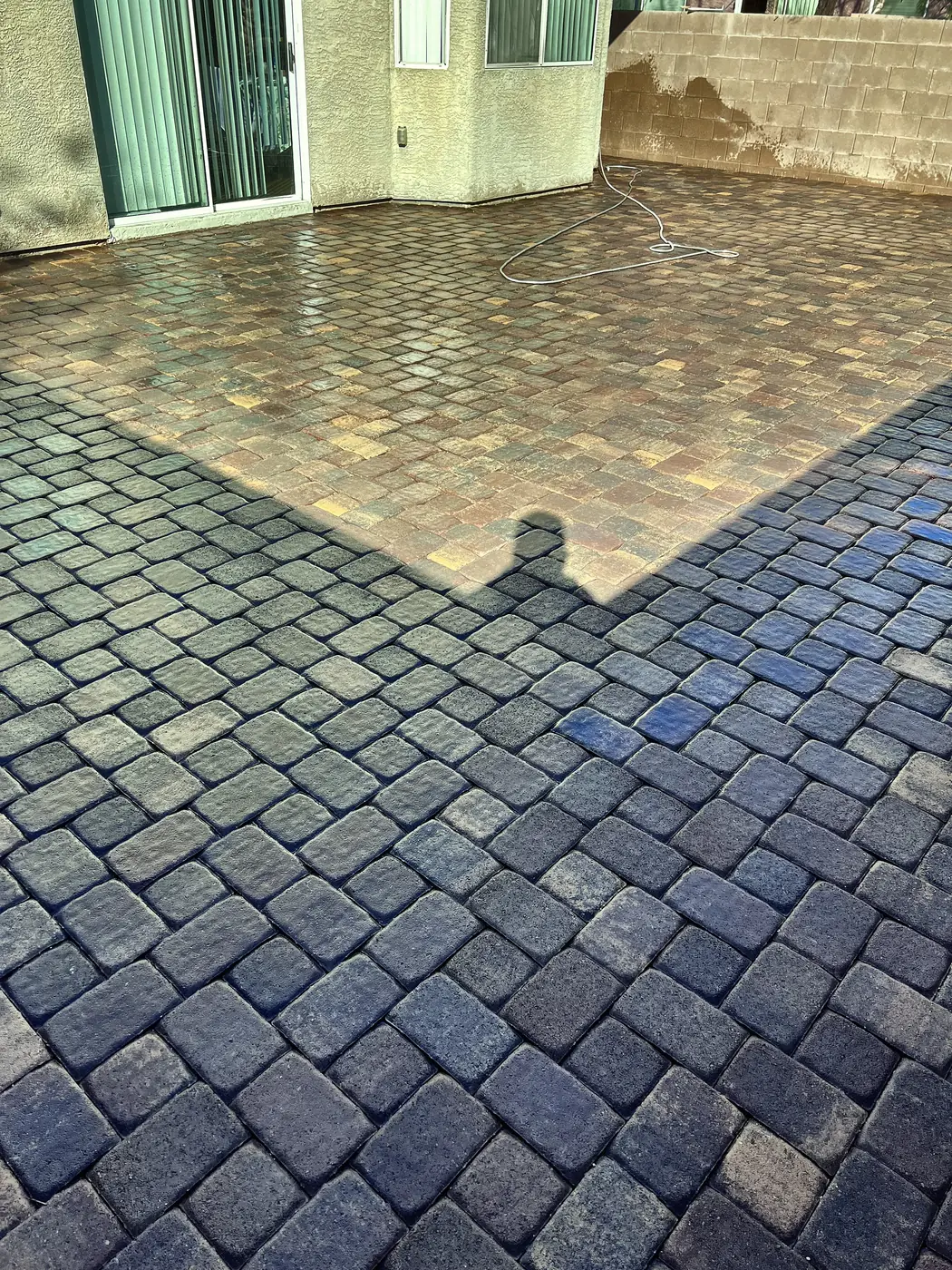 Cobble paver patio, a Unique Pavers job in the Las Vegas valley