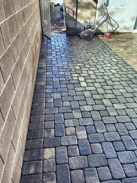 Cobble paver walk, a Unique Pavers job in Las Vegas Valley